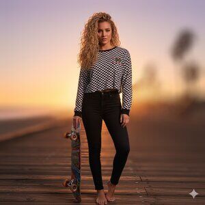 Eighty Eight  Medium California Republic Y2K crop top shirt